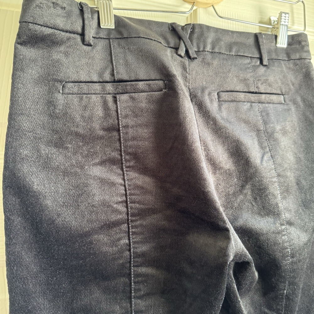 Anthropologie Essential Slim Black Velvet Ankle Pants Size 8 - Picture 4 of 9